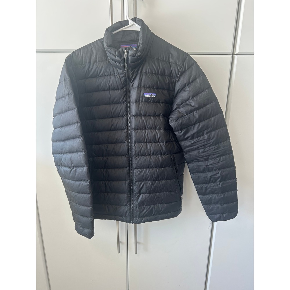 Patagonia Mens Down Sweater Jacket Black Puffer Full Zip 84674 Size Small
